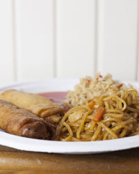 Close-up of meal served in plate