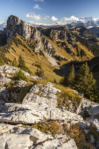 Scenic view of mountains against sky