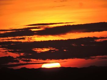 Scenic view of dramatic sky during sunset