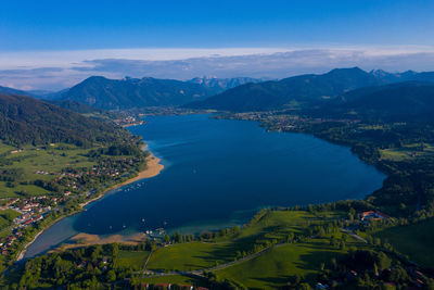 Aerial view of lake tegernsee, bavaria