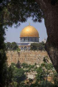 View on the temple dome of the rock in the afternoon.  jerusalem. israel.