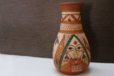 Close-up of vase on table