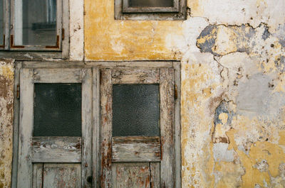 Window of old abandoned building