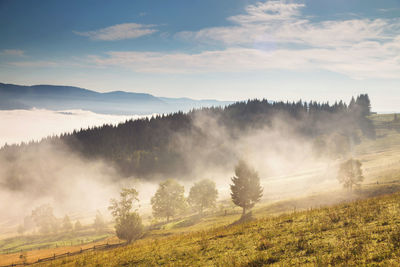 Scenic view of mountains against sky