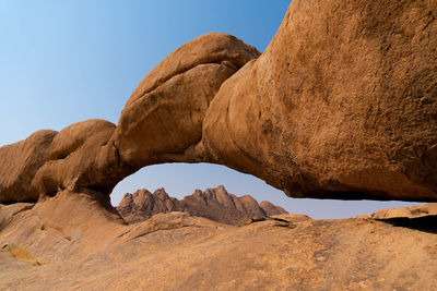 Low angle view of rock formations