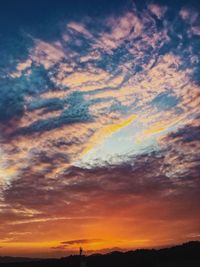 Scenic view of dramatic sky during sunset