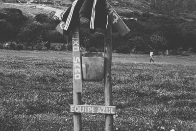 Man on field in park