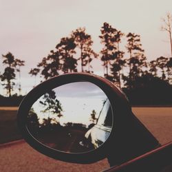 Close-up of side-view mirror