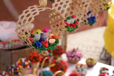 Close-up of multi colored candies for sale