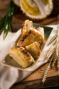 Close-up of food on table