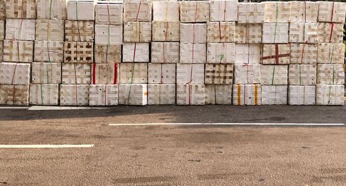 Stack of boxes on road