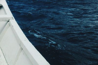 Close-up of boat in sea