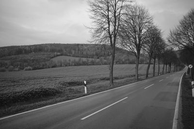 View of country road against sky