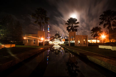 Illuminated city at night