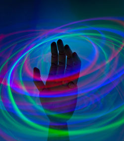 Digital composite image of light painting