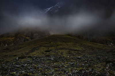 Scenic view of mountains against sky