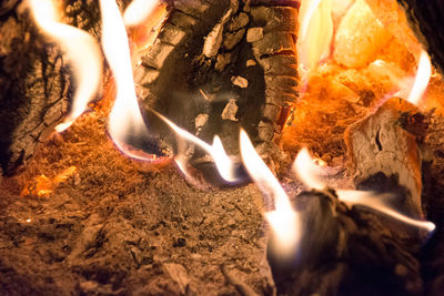 Close-up of bonfire