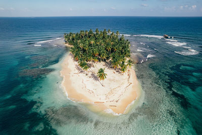 High angle view of sea against sky