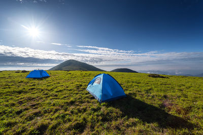 Tent against sky