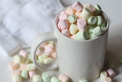 Close-up of hot chocolate on table