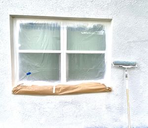 Close-up of window of building