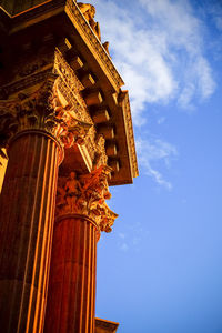 Low angle view of temple against sky