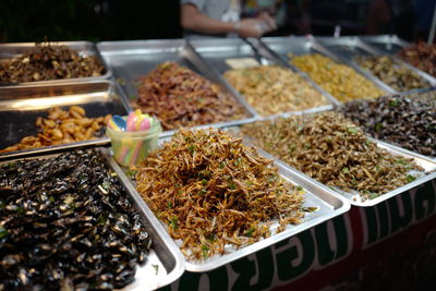 Food for sale at market stall