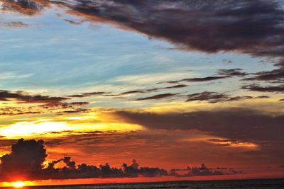 Scenic view of dramatic sky during sunset