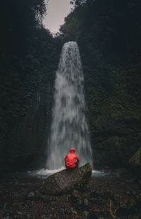 Scenic view of waterfall