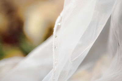 Close up of white curtain