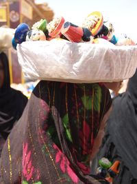 Low section of woman in traditional clothing