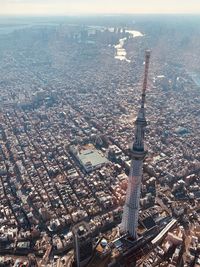 Aerial view of city buildings