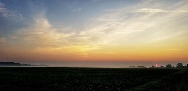 Scenic view of sunset over sea