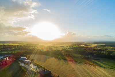 Aerial view of landscape against sky