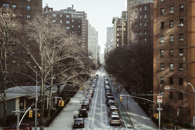 High angle view of city street
