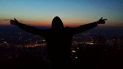 Illuminated cityscape at night