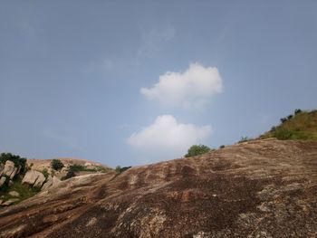 Low angle view of mountain against sky