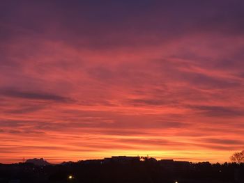 Scenic view of dramatic sky during sunset