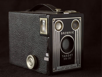 Close-up of vintage camera