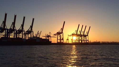 Cranes at sunset