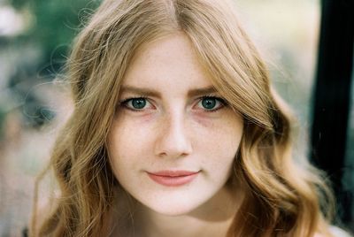 Close-up portrait of a beautiful young woman