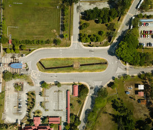 High angle view of city street