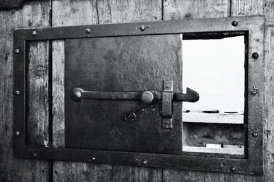 Close-up of closed wooden door