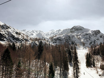 Scenic view of snowcapped mountains against sky in slovenia