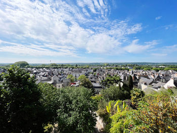 High angle view of townscape against sky