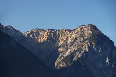 Scenic view of mountains against clear sky