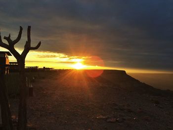 Scenic view of sunset over sea