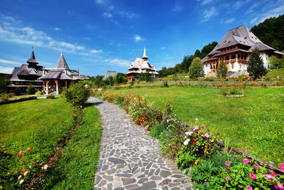 Low angle view of pathway to barsana monastery