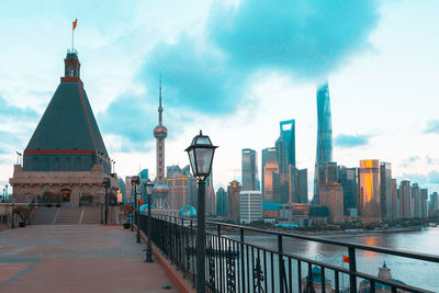 Low angle view of buildings in city