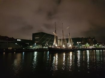 Illuminated city at night